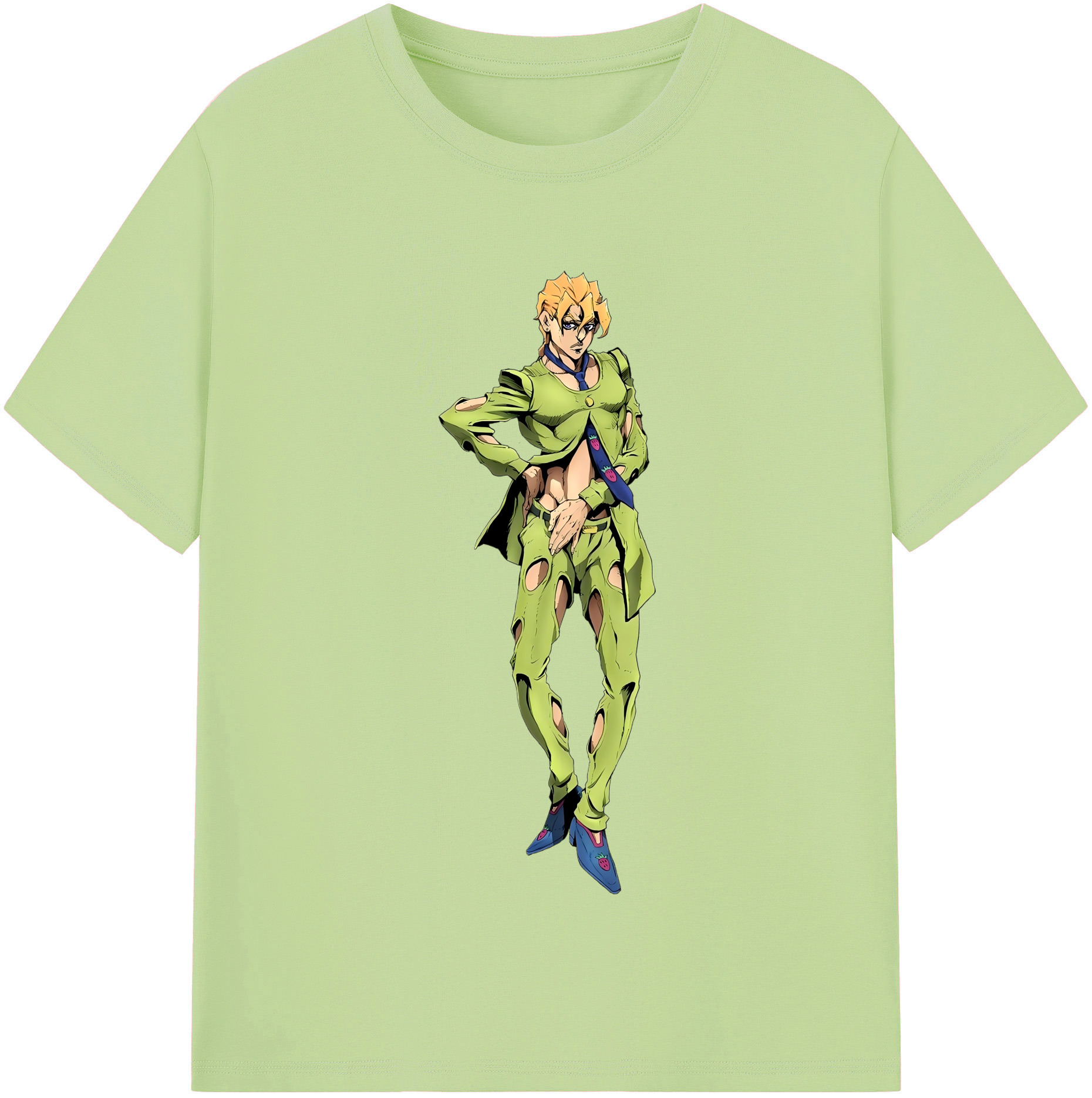 （画像用） ジョジョの奇妙な冒険 パンナコッタ?フー JoJo's Bizarre Adventure Pannacotta Fugo 綿100％半袖Tシャツ（フロントプリント）